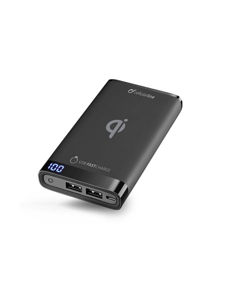 Acumulator extern Cellularline FreePower MANTA 8000 Wireless, 8mAh, Negru