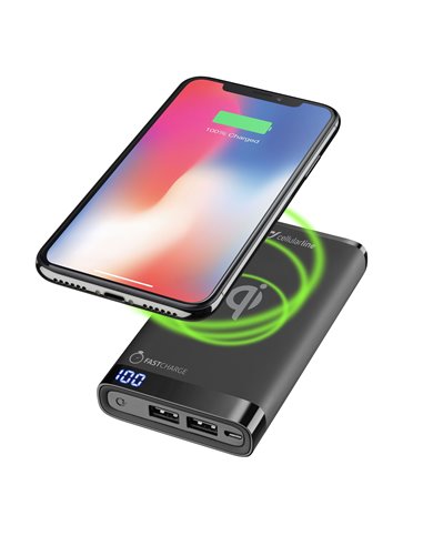 Портативное зарядное устройство Cellularline FreePower MANTA 8000 Wireless, 8мА·ч, Чёрный