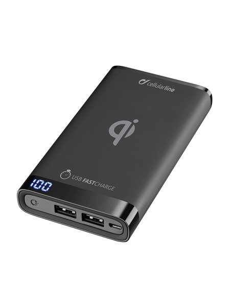 Acumulator extern Cellularline FreePower MANTA 8000 Wireless, 8mAh, Negru