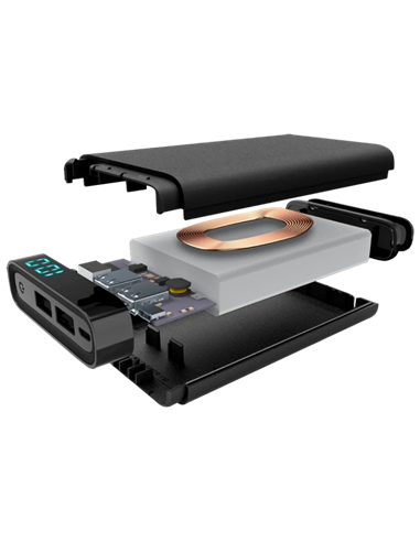 Портативное зарядное устройство Cellularline FreePower MANTA 8000 Wireless, 8мА·ч, Чёрный