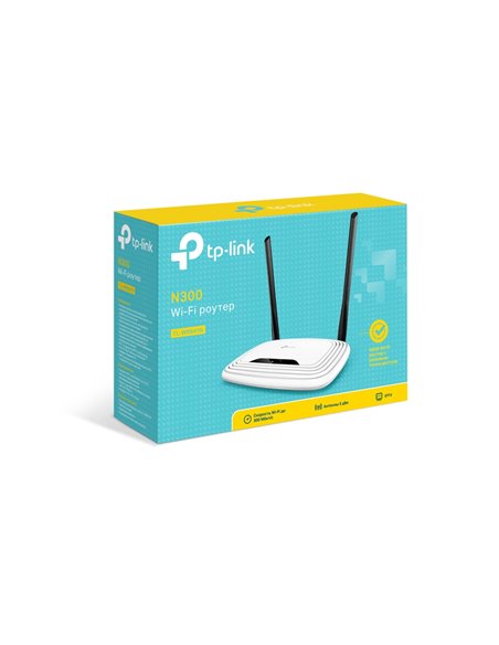 Wi-Fi роутер TP-LINK TL-WR841N / N300 / Wi-Fi4 / 1 WAN + 4 LAN / 2 fixed antennas