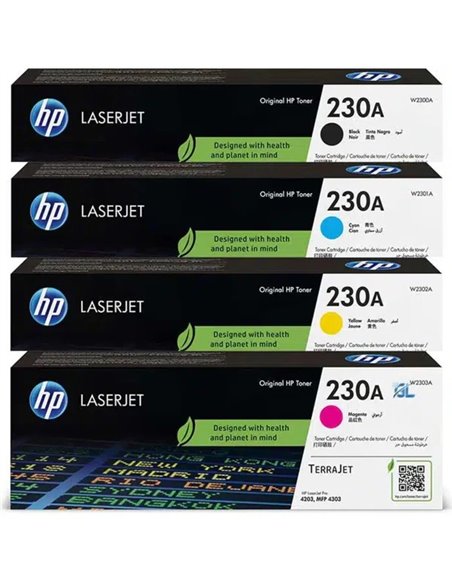 HP 230A Black Toner 2,000 pages for HP Color LaserJet Pro 4203dn, HP Color LaserJet Pro 4203dw, HP LaserJet Pro MFP 4303dw, ...