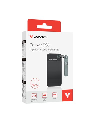 M.2 SSD Extern Verbatim Pocket / 1TB / USB 3.2 Gen 2 / Black/Grey