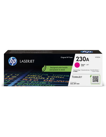 HP 230A Magenta Toner 1,800 pages for HP Color LaserJet Pro 4203dn, HP Color LaserJet Pro 4203dw, HP LaserJet Pro MFP 4303dw...