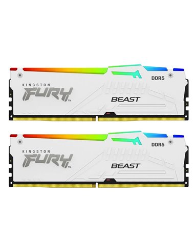 Memorie operativa Kingston FURY Beast White RGB EXPO DDR5 6000MHz 32GB (Kit of 2*16GB)