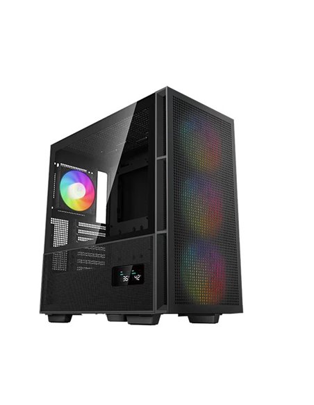 Carcasa DEEPCOOL CH560 DIGITAL / w/oPSU / Side-Window / Digital screen / 4x120mm ARG / ATX / Black