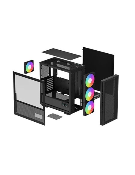 Carcasa DEEPCOOL CH560 DIGITAL / w/oPSU / Side-Window / Digital screen / 4x120mm ARG / ATX / Black