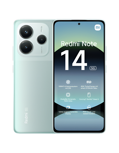 Смартфон Xiaomi Redmi Note 14 5G, 6Гб/128Гб, Кораллово-зеленый