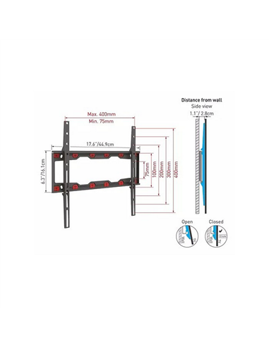 Suport fixat pe perete BARKAN ND300, Negru