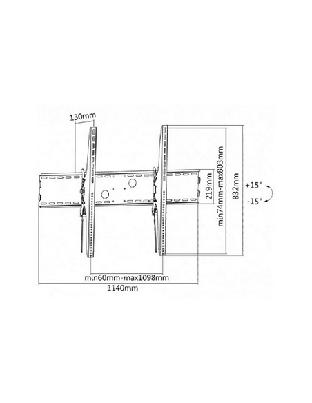Наклонное настенное крепление Reflecta Plano Flat 100-10080, Чёрный