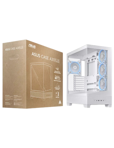 Carcasă PC ASUS A31 PLUS TG ARGB, Midi-Tower, Alb