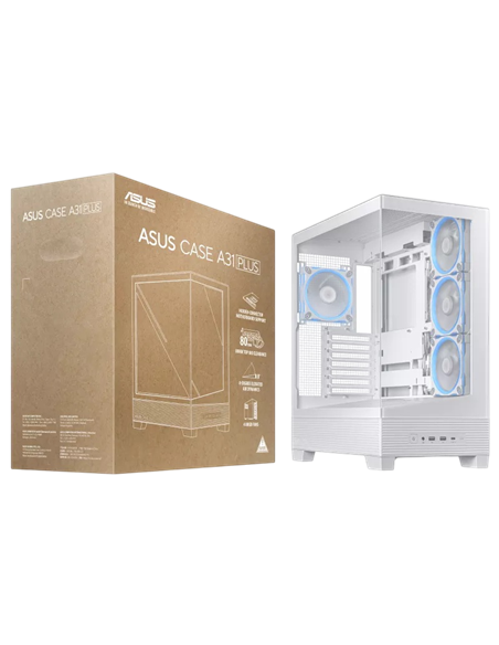 Компьютерный корпус ASUS A31 PLUS TG ARGB, Midi-Tower, Белый
