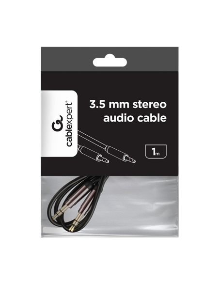 Аудиокабель Cablexpert CCAP-444-1M, 3.5mm 3-pin (M) - 3.5mm 3-pin (M), 1м, Чёрный