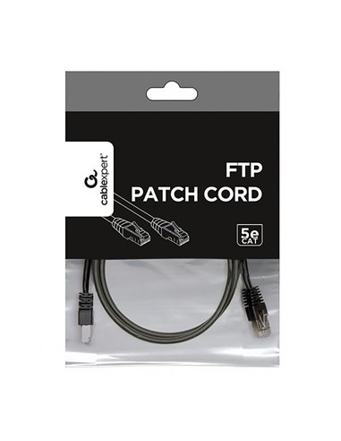 Patch cord Cablexpert PP22-1M/BK, Cat5e FTP, 1m, Negru