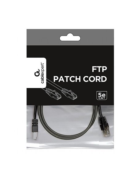 Patch cord Cablexpert PP22-1M/BK, Cat5e FTP, 1m, Negru