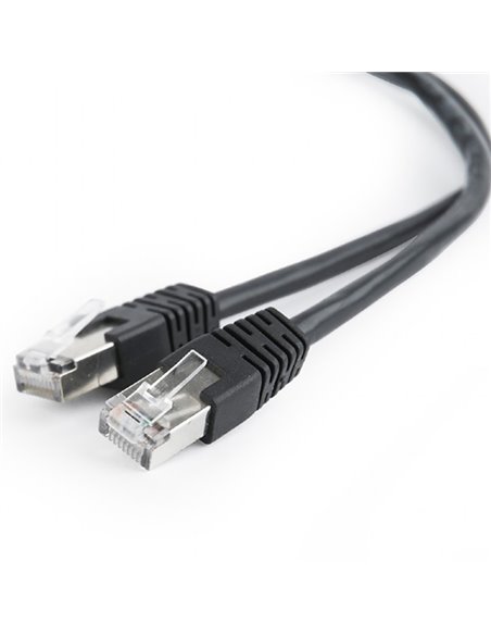 Patch cord Cablexpert PP22-1M/BK, Cat5e FTP, 1m, Negru