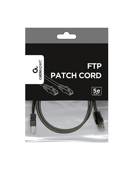 Patch cord Cablexpert PP22-1M/BK, Cat5e FTP, 1m, Negru