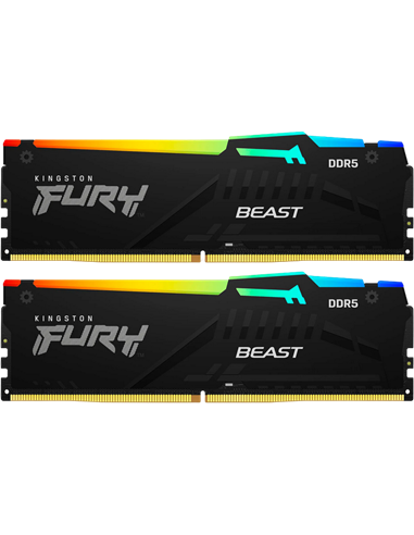 Оперативная память Kingston FURY Beast RGB, DDR5 SDRAM, 5200 МГц, 64Гб, KF552C36BBEAK2-64