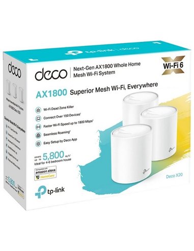 Sistem Wi-Fi Mesh TP-LINK Deco X20 (3-pack), Alb