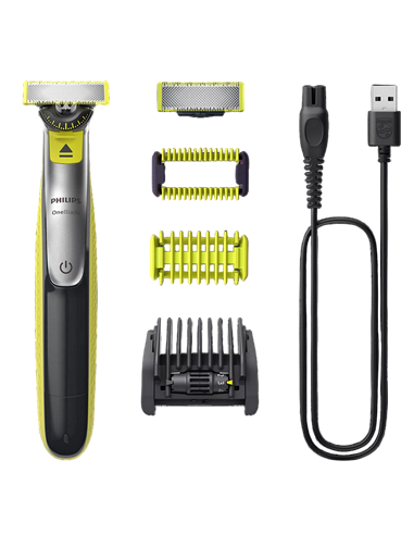 Мужской Триммер Philips OneBlade QP2834/20, Зелёный | Угольный 