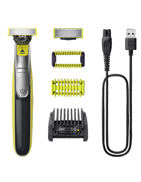 Мужской Триммер Philips OneBlade QP2834/20, Зелёный | Угольный 