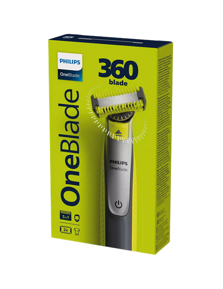 Мужской Триммер Philips OneBlade QP2834/20, Зелёный | Угольный 