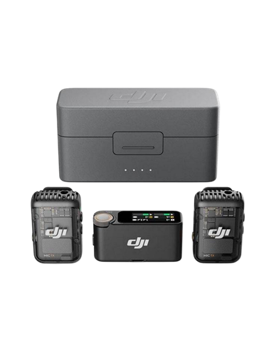 Портативный записывающий микрофон DJI Mic 2 (2 TX + 1 RX + Charging Case), Беспроводной, Черный