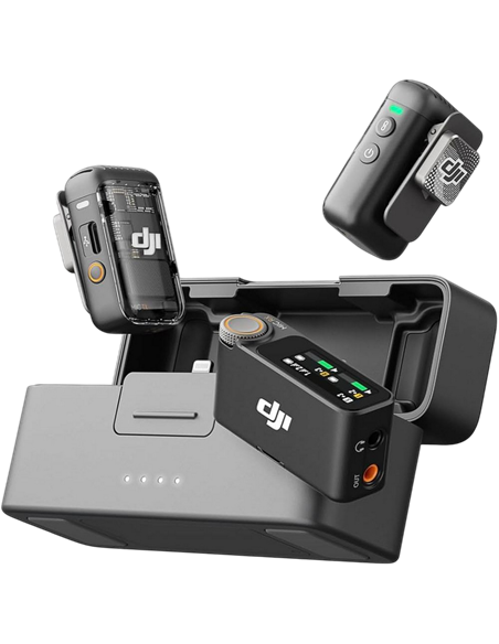 Портативный записывающий микрофон DJI Mic 2 (2 TX + 1 RX + Charging Case), Беспроводной, Черный