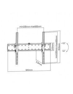 Наклонное настенное крепление Gembird WM-70T-02, Чёрный 2