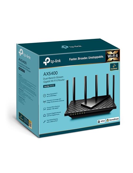 Router fără fir TP-LINK Archer AX72, Negru