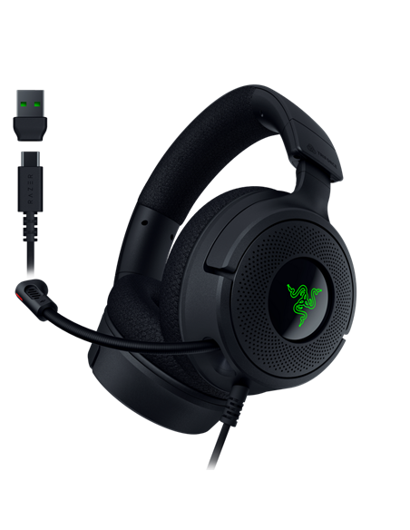 Căști gaming Razer Kraken V4 X USB, Cu fir, Negru