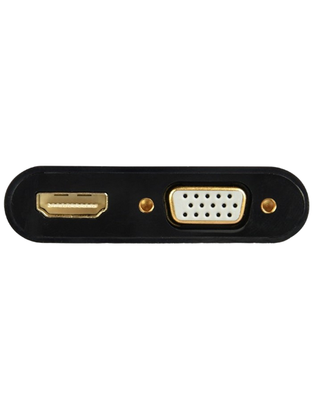 Переходник Cablexpert A-VGA-HDMI-02, VGA D-Sub (M) - HDMI (F) + VGA, 0.15 м, Чёрный