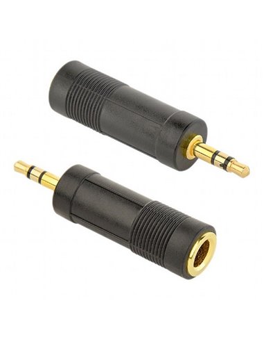 Audio Adaptor Cablexpert A-6.35F-3.5M, 6.35mm 3-pin (F) - 3.5mm 3-pin (M), Negru