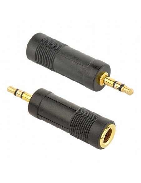 Audio Adaptor Cablexpert A-6.35F-3.5M, 6.35mm 3-pin (F) - 3.5mm 3-pin (M), Negru
