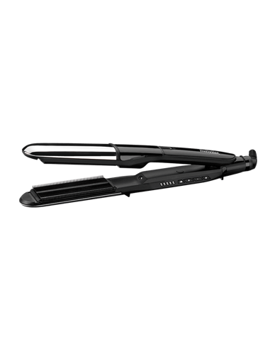 Placă de îndreptat părul BaByliss 2 in 1 Steam Shine ST496E, Negru | Argintiu