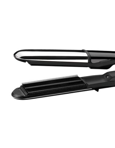 Placă de îndreptat părul BaByliss 2 in 1 Steam Shine ST496E, Negru | Argintiu