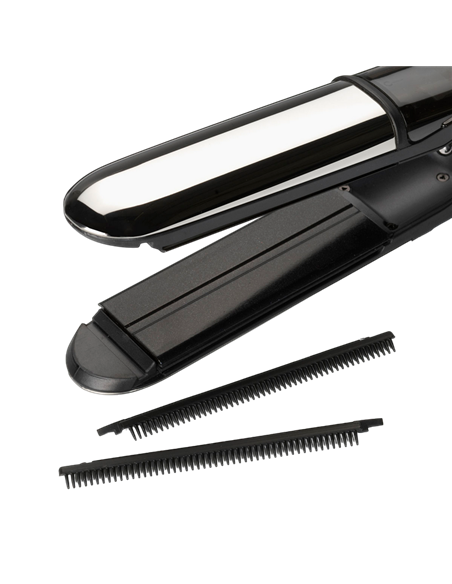 Выпрямитель для волос BaByliss 2 in 1 Steam Shine ST496E, Чёрный | Серебристый