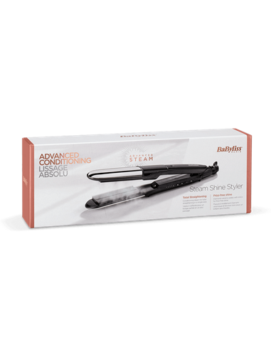 Placă de îndreptat părul BaByliss 2 in 1 Steam Shine ST496E, Negru | Argintiu
