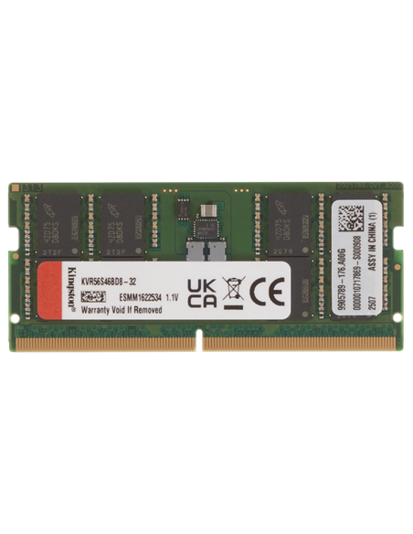 Оперативная память Kingston ValueRAM, DDR5 SDRAM, 5600 МГц, 32 ГБ, KVR56S46BD8-32
