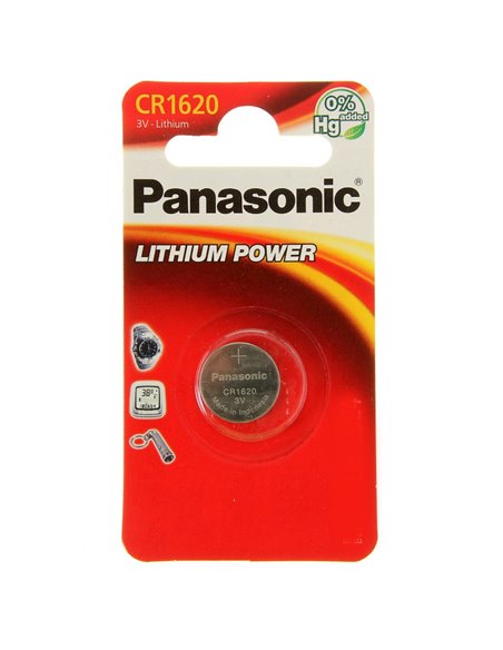 Дисковые батарейки Panasonic CR-1620EL, CR1620, 1шт.