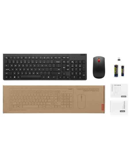 Set Tastatură + Mouse Lenovo Essential Gen2, Fără fir, Negru