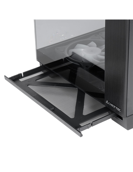 Carcasă PC Chieftec Visio, Midi-Tower, Fără PSU, Negru
