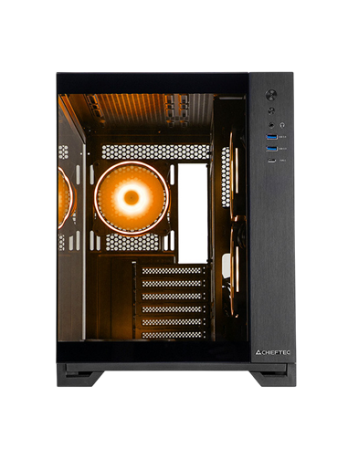 Carcasă PC Chieftec Visio, Midi-Tower, Fără PSU, Negru