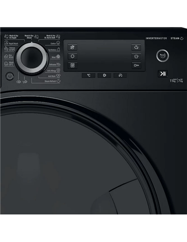 Mașină de spălat cu uscător Hotpoint-Ariston NDD 11725 BDA EE, 11kg, Negru