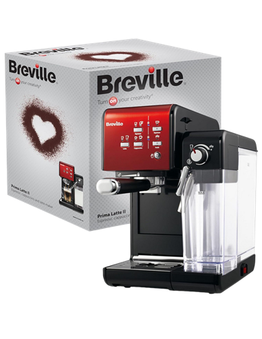 Кофеварка рожковая Breville Prima Latte II VCF109X-01, 1050Вт, Красный