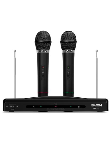 Microfon Karaoke SVEN MK-715, Fără fir, Negru