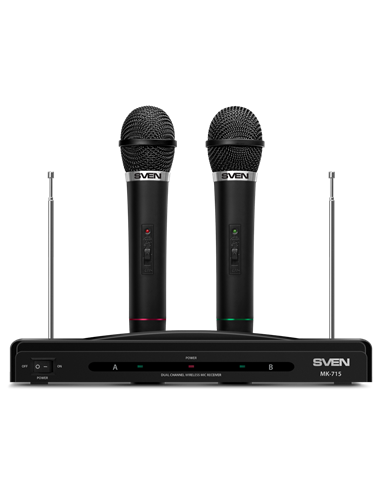Microfon Karaoke SVEN MK-715, Fără fir, Negru