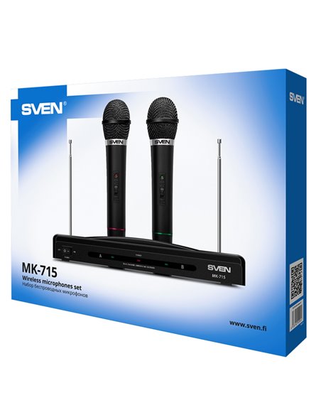 Microfon Karaoke SVEN MK-715, Fără fir, Negru