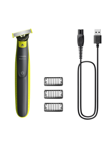 Мужской Триммер Philips OneBlade QP2724/23, Черный | Зелёный