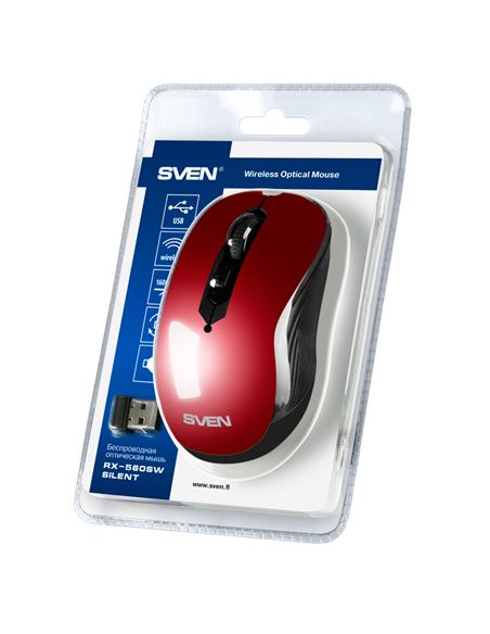 Беcпроводная мышь SVEN RX-560SW, Красный Беcпроводная мышь SVEN RX-560SW, Красный